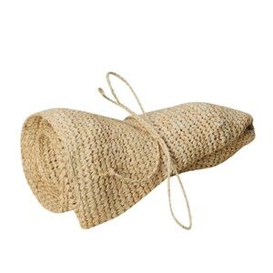 Scala Packable Crocheted Raffia Straw Big Brim Drawstring Hat